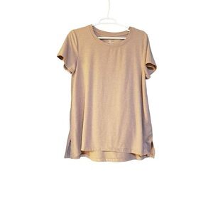 Elegant Beige Women's Short Sleeve Top